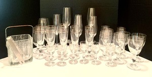 Beautiful Collection of Clear Glass Including Ice Bucket