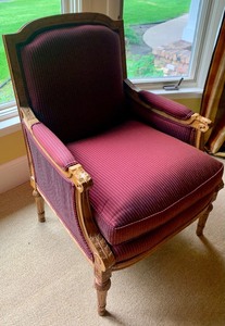 Pair of Silk Upholstered Accent Armchairs by Holland House
