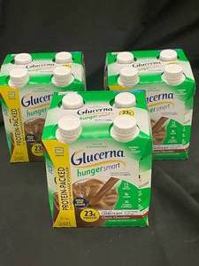 lot 27 image: Glucerna Hunger Smart Protein-Packed Shake - Classic Chocolate, 3 Packs of 4 Bottles