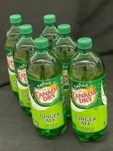 lot 32 image: Lot of 6 Canada Dry Ginger Ale 1 Liter Bottles