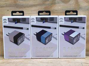 lot 31 image: Lot of 3 - Trend Zone 2.1 Amp Dual Port Chargers