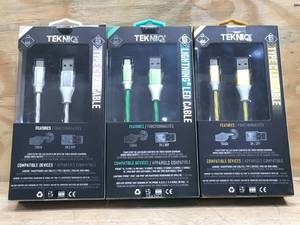lot 32 image: Lot of 3 - Teknic Type C LED 6Ft Cables