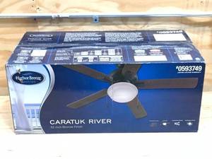 lot 64 image: Harbor Breeze Caratuk River 52-in Bronze Indoor Ceiling Fan with Light (5-Blade)