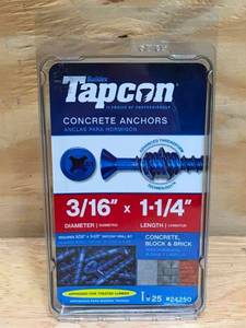 lot 66 image: Lot of 6 - Tapcon 316x1-14 Phillips Head 25 Packs Model # 24250
