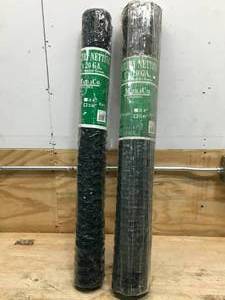 lot 51 image: Lot of 2 - Mazel & Co 36x25-1x20ga Green Vinyl Poultry Netting