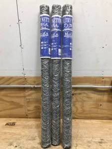 lot 52 image: Lot of 3 - Rolls of Mazel & CoPoultry Netting 36x25-2x20ga.