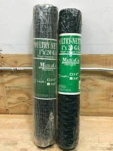 lot 53 image: Lot of 2 - Rolls of Mazel & Co Poultry Netting 24x25-1x20ga