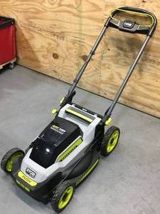 lot 6 image: Used RYOBI 40V HP Brushless 20 Push Lawn Mower With 6Ah battery And Charger Model # RY401017VNM (Tested And Works)