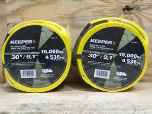 lot 61 image: Lot of 2 - Keeper Recovery Straps 30 Ft x 4 In Model # 02942 0527248