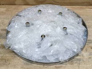 lot 70 image: Flush Mount Ceiling Light Crystal Chandelier Model # X010C-5CR-BK