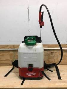 lot 133 image: Used Milwaukee Sprayer Tank Model # 49-16-28PS And Powered Base Model # 2820-20 (Battery Not Included)