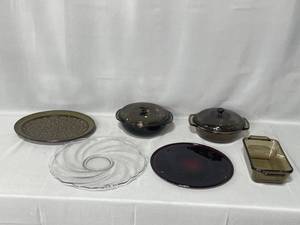 lot 26 image: Lot of Vintage CorningWare Cookware and Glass Plates