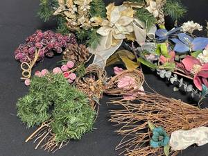 lot 135 image: Assorted Artificial Floral Arrangements and Decorative Wreaths