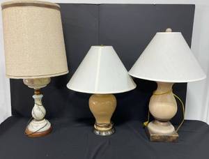 lot 147 image: Set of 3 Table Lamps with Shades