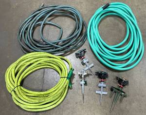 lot 153 image: Lot of Garden Hoses and Sprinklers