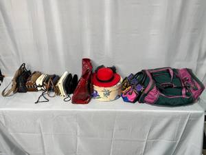 lot 138 image: Lot of Assorted Bags, Purses, and Hats