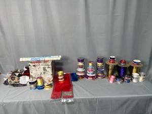 lot 100 image: Large Lot of Assorted Ribbon and Craft Supplies