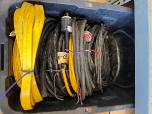 lot 45 image: Crate Full of heavy cords and electrical wire