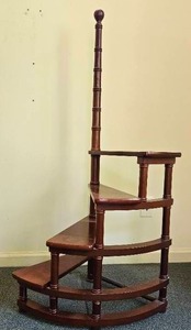lot 53 image: Contemporary Rattan Post Library Stairs A