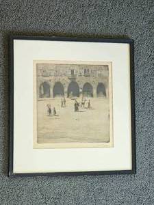 lot 101 image: 1920s Lithograph Signed by Jose Pennell - Square of the City