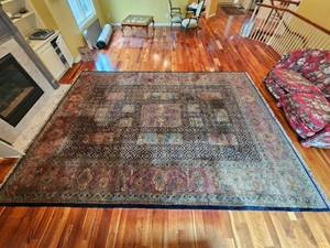 lot 19 image: Jaipur Indian Wool Rug Tea Washed Floral Pattern