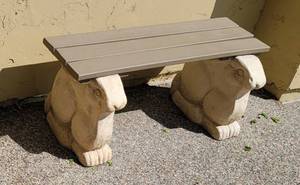 lot 7 image: Concrete Bunny Rabbit Bench by Telle M. Stein 94