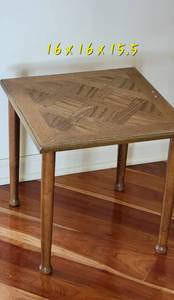 lot 28 image: MCM Parquet Veneer Side Table
