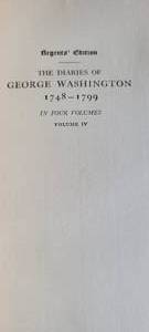 lot 35 image: George Washington Diaries 4 Vol. Regents Edition 1925