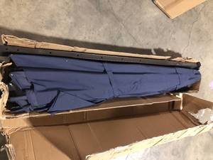 Pellebant 12 x 12 ft. Round Heavy-Duty 360-Degree Rotation Cantilever Patio Umbrella in Navy Blue     Customer Returns See Pictures