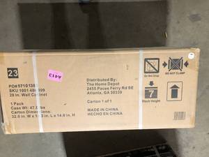 Husky Ready-to-Assemble 24-Gauge Steel Wall Mounted Garage Cabinet in Black (28 in. W x 29.7 in. H x 12 in. D) Customer Returns See Pictures