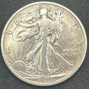 lot 7 image: 1936 Walking Liberty Half Dollar