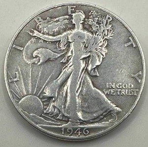 lot 16 image: 1946-S Walking Liberty Half Dollar