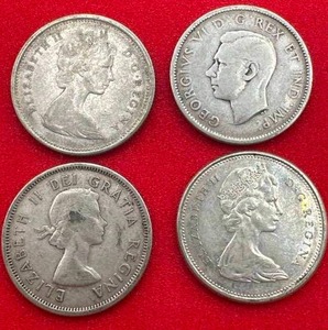 lot 17 image: Pre 1968 Canada Silver Quarters (80% Silver)