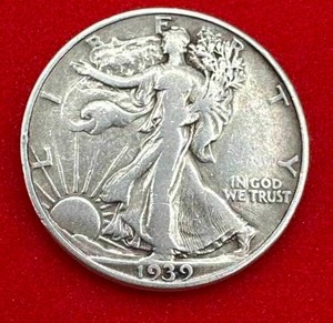 lot 25 image: 1939-D Walking Liberty Half Dollar