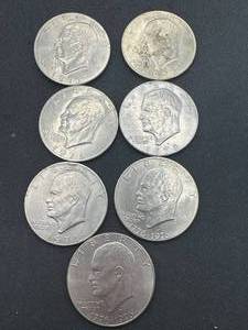 lot 26 image: Lot of 7 Clad Eisenhower Dollars