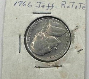 lot 30 image: 1966 Mint Error Rotated Jefferson Nickel