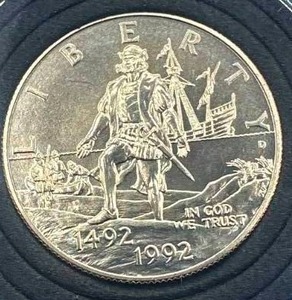 lot 69 image: BU Christopher Columbus Commerative Half Dollar