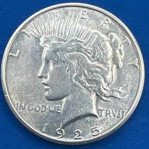 lot 72 image: 1925-S XFAU Silver Peace Dollar