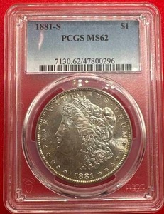 lot 78 image: 1881-S Morgan Silver Dollar PCGS MS62