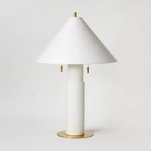 lot 4 image: Ceramic Table Lamp with Tapered Shade White - Threshold designed with Studio McGee