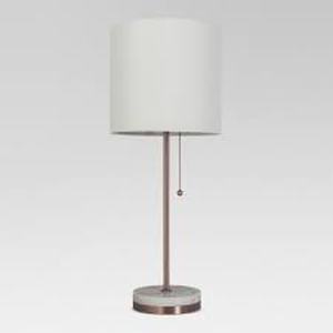 lot 5 image: Hayes Marble Base Stick Lamp - Threshold Nickel