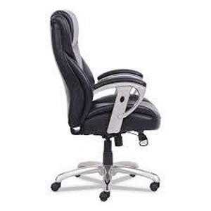 lot 8 image: SertaPedic Black Seat and Back Emerson Big and Tall Task Chair with Silver Base, Supports up to 400 Pound