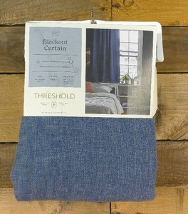lot 125 image: 1pc Blackout Aruba Window Curtain Panel - Threshold-Blue Denim