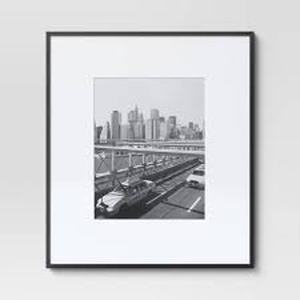 lot 131 image: 19.4 x 22.4 Matted to 11 x 14 Thin Gallery Oversized Image Frame Black - Threshold