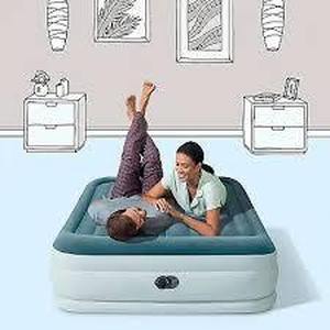 lot 163 image: Intex Elevated 18 Premium Comfort Queen Air Mattress with Internal Pump
