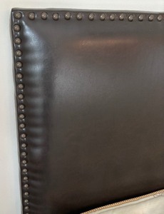 lot 22 image: King Leather Headboard with Rivet Detailing