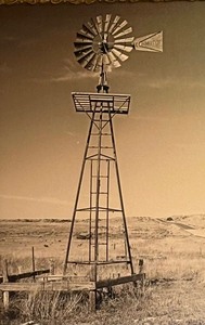 lot 59 image: Vintage Windmill Motif Framed Print
