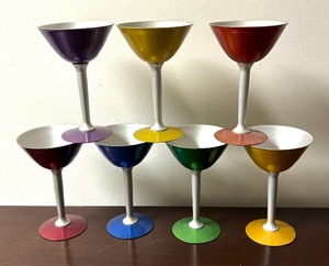 lot 129 image: Vintage Perma Hues Metal Stemware
