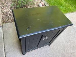 lot 130 image: Wooden Storage Accent Table