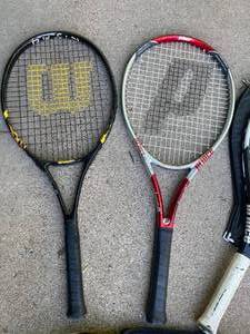 lot 144 image: Four Tennis Rackets by Wilson and Prince